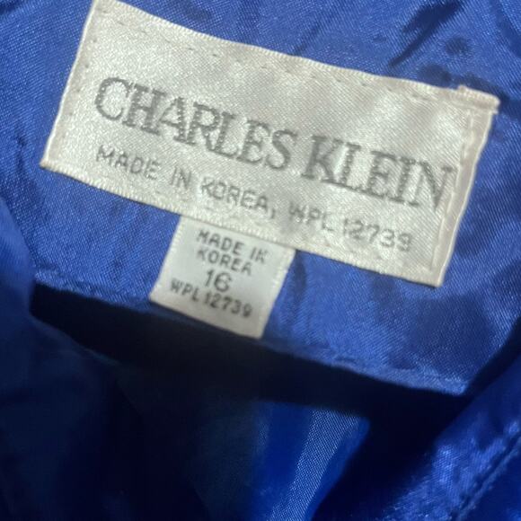 Vintage Blue Shiny Long Rain Trench Coat 16 Classic Spring Statement Feminine - Picture 6 of 8